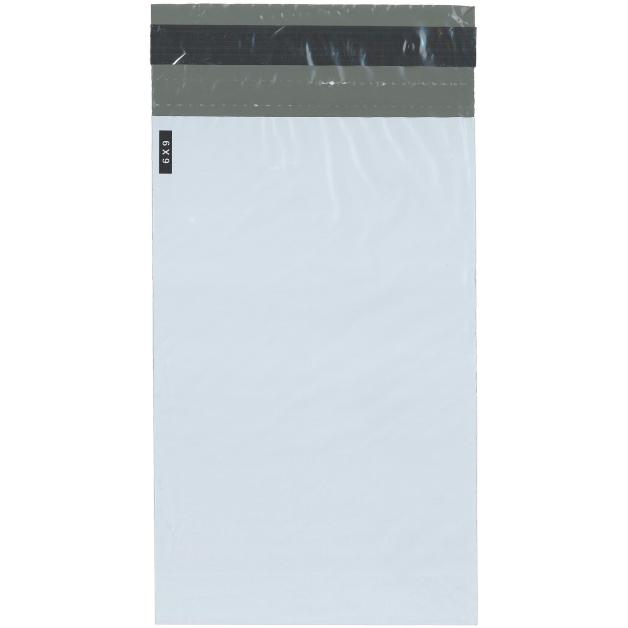 Plymor Poly Mailer 2.25 Mil White / Gray Bag with Permanent Adhesive Closure and Perforated Tear Strip